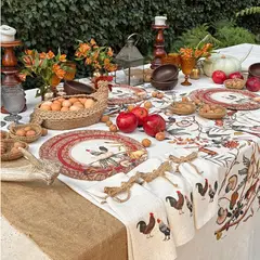 TUYO PRINT - Mantel Ranco - 240 x 240 cm - Lino Poliester -