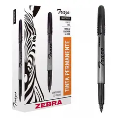 ZEBRA - Marcador Permanente Punta Fina Negro Trazo 12 Plumones