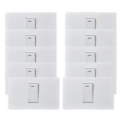 WANT - Pack 10 Interruptores Simple Metálico 924 16A - Blanco