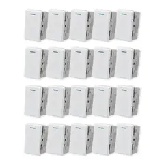 WANT - Pack 20 Módulo Interruptor Metálico 912 250V - Blanco