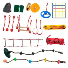 GENERICO - Juego exterior obstaculos ninja Set 14 piezas