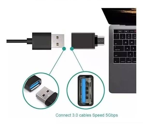 Adaptador USB tipo c macho a usb tipo hembra 3.0
