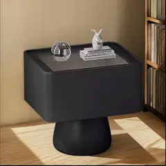 SANTU HOME & DECO - Velador Moderno Cajón Estilo Nórdico Negro