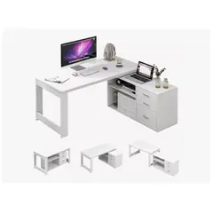 HOMER DESIGN - Escritorio Multifuncional Con Archivero Transformable 140cm-