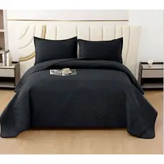 GENERICO - QUILT DE LUJO CUBRECAMA VERANO KING - SUPER KING NEGRO