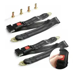 GENERICO - Pack X12 Cinturones De Seguridad Universal Estandar 2 Puntas