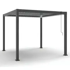 VINCENZI - Pérgola Bioclimática 3x3mts Arcadia + Luz Led Solar Integrada