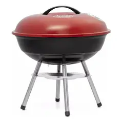 IMPORTCLICK - Parrilla Asado Carbón Redonda 36 CM Roja - Negro