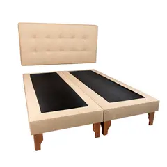 MUEBLES NEW - CAMA SUPER KING BEIGE LINO