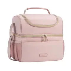 TOURIT - Lonchera Térmica de Doble Compartimiento 9L- Rosado