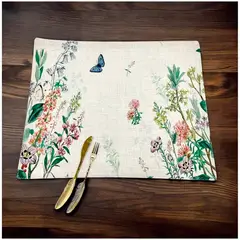 GENERICO - Set 6 Individuales de Lino 35x45 Tela Repelente a Liquido - antimancha