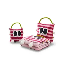 GENERICO - MANTA FRAZADA 3 EN 1 BOLSA TIPO ALMOHADA FUCSIA