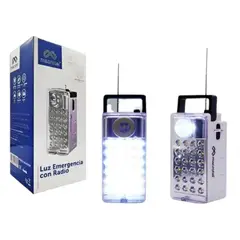 MACROTEL - Lámpara De Emergencia Recargable 24Led Con Radio Fm