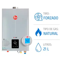 RHEEM - Calefont 21 L Gas Natural T. Forzado + Control digital