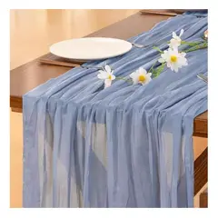 AZ AURAZEUS - Camino De Mesas Gasa Rectangular Mantel Centro Tela 300 x 90 Cm Az