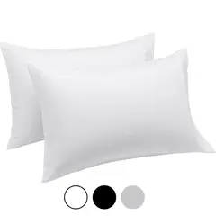 AZ AURAZEUS - Set 2 Fundas De Almohada 50 x 90 Blanca Suave Hilos Aura Zeus