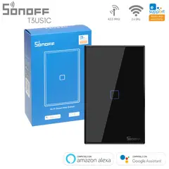 SONOFF - Interruptor de Pared Inteligente 1 Canal WIFI+RF T3US1C