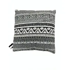 OEM - Cojin Diseño cuadrado blanco con negro sin flecos
