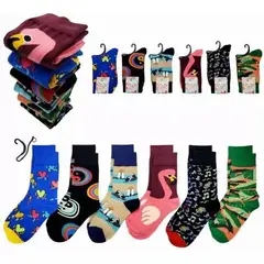GENERICO - Pack de 12 calcetines de algodón diseños variados para mujer multicolor
