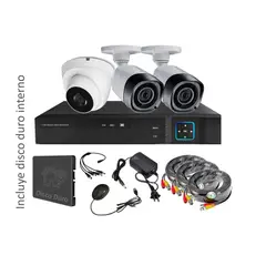 VIPA - Kit 3 Cámaras Seguridad Mixto HD 1MP con Disco Duro M35L