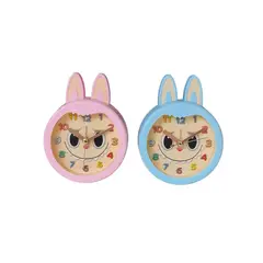 GENERICO - Reloj De Mesa Labubu Celeste Y Rosa