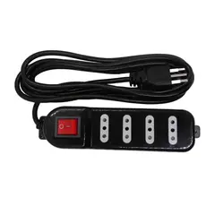 MACROTEL - Zapatilla Eléctrica 4 Tomas con switch Negro 3 Mts - Sec