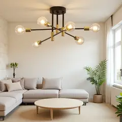 MMDH - Lámpara de techo moderna de lujo para el hogar -Negro Dorado 6