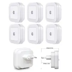 PUREPOWER - Luz De Noche Inteligente Led Con Sensor De Control, 6 Uds