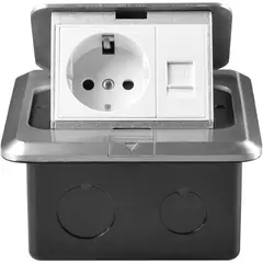 PUREPOWER - Toma De Suelo Retráctil Con Red Para Suelos De Oficina Y Cocina.