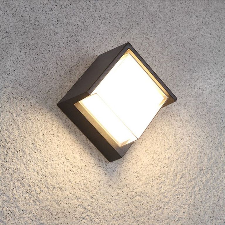 Aplique de Pared de Exteriore Cube Lámpara de Pared Blanco cálido