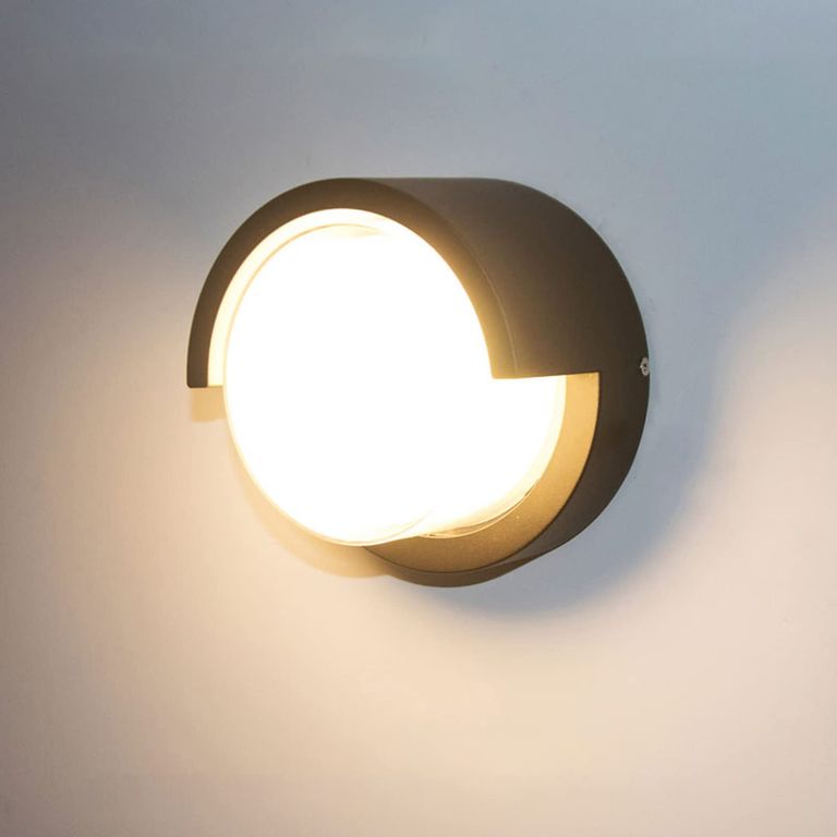 Aplique de Pared Exteriore Circular Lámpara de Pared Blanco cálido