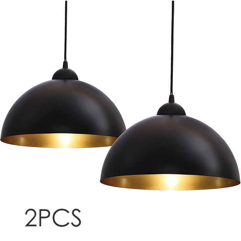 2 Unidades Lámpara de techo Vintage E27 Ø30CM - Negro