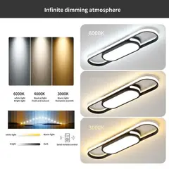 HOME NEAT - Led lámpara de techo moderna ø40cm Oval 3 colores para habitacion