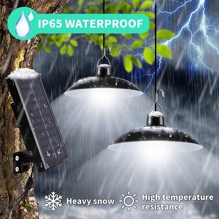 2 en 1 Lámpara colgante solar con mando a distancia - Blanco frio