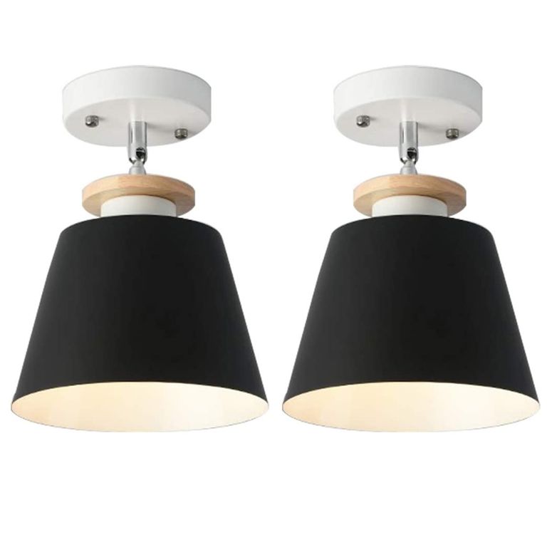 2 Unidades Lámpara de techo moderno E27 - Negro