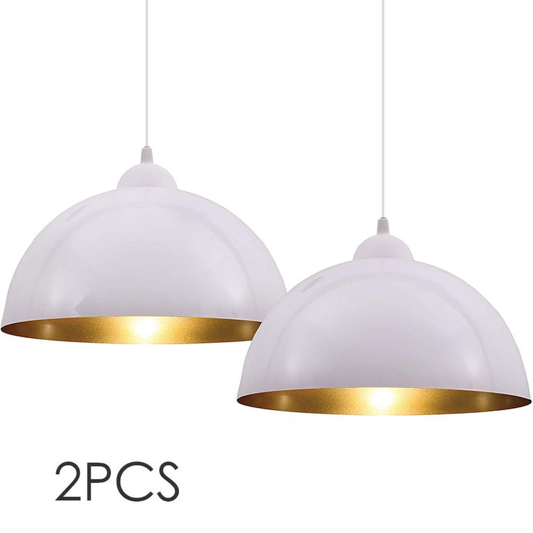 2 Unidades lámparas de techo colgantes para interiores color blanco