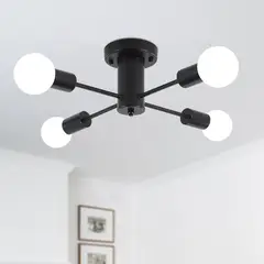 HOME NEAT - Lámparas de Techo Moderno de 4 Luces E27 - Negro