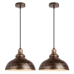 HOME NEAT - 2 Unidades lámpara colgantes de techo Vintage E27 ø29cm - Bronce