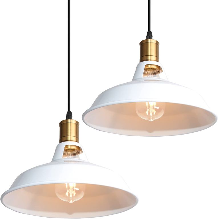 2 Unidades Lámpara de techo industrial ø27cm E27 - Blanco