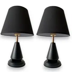 GENERICO - Pack X 2 Lámparas Velador O Mesa + Pantalla Decoración Dormitorio