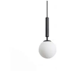 HOME NEAT - Lámpara colgante moderna con bola de cristal negro lámpara de techo