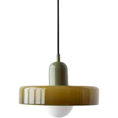 HOME NEAT - Lámpara Colgante de Techo con Pantalla Redonda de Vidrio 25cm E27
