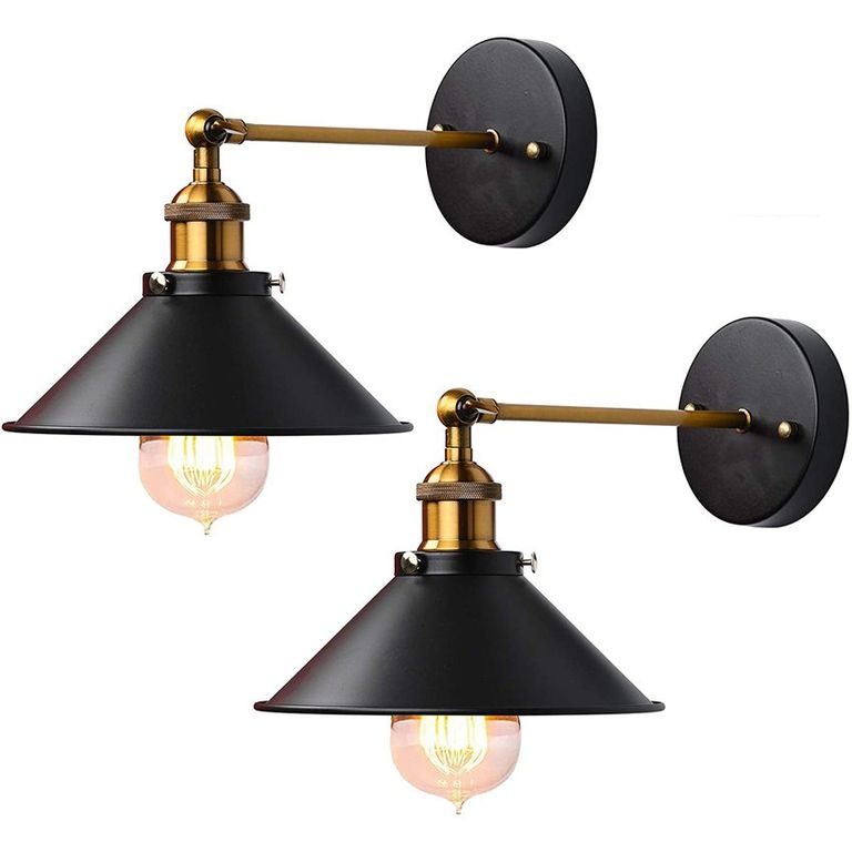 2 Unidades aplique pared industrial lámparas pared ajustable E27