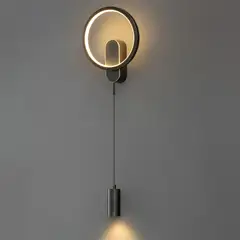 HOME NEAT - Led aplique pared 3 color lámpara de pared para habitacion - Negro