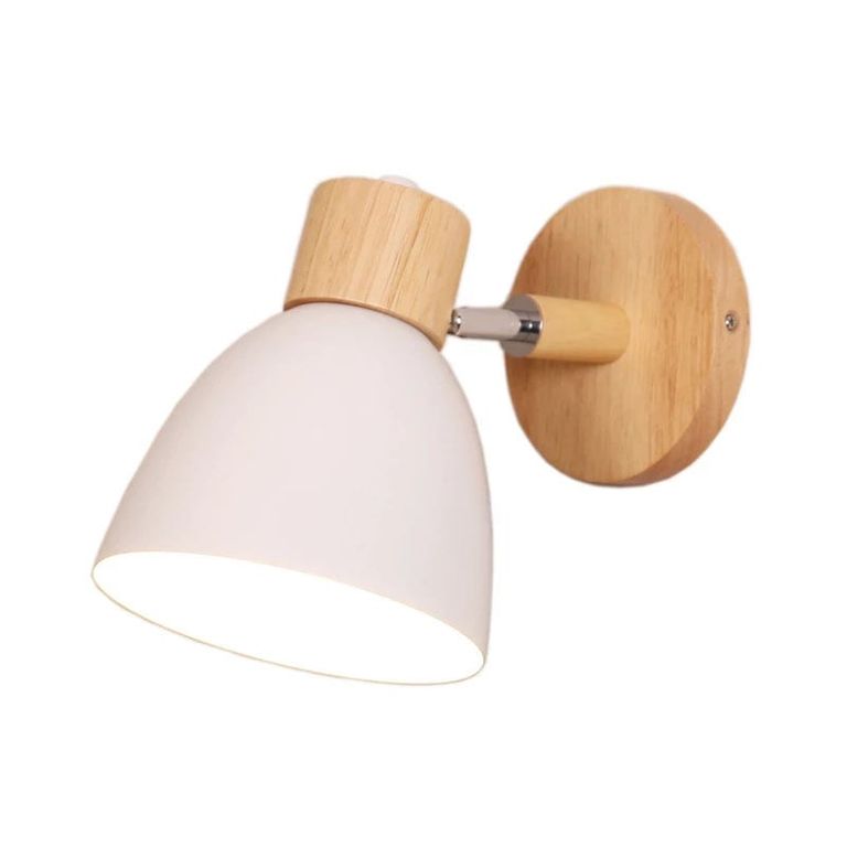 Apliques de pared madera moderno creativo lámpara e27 Blanco