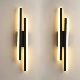 HOME NEAT - 2 Unidades Lámpara de pared LED 16W 3 colores Para Dormitorio - Negro