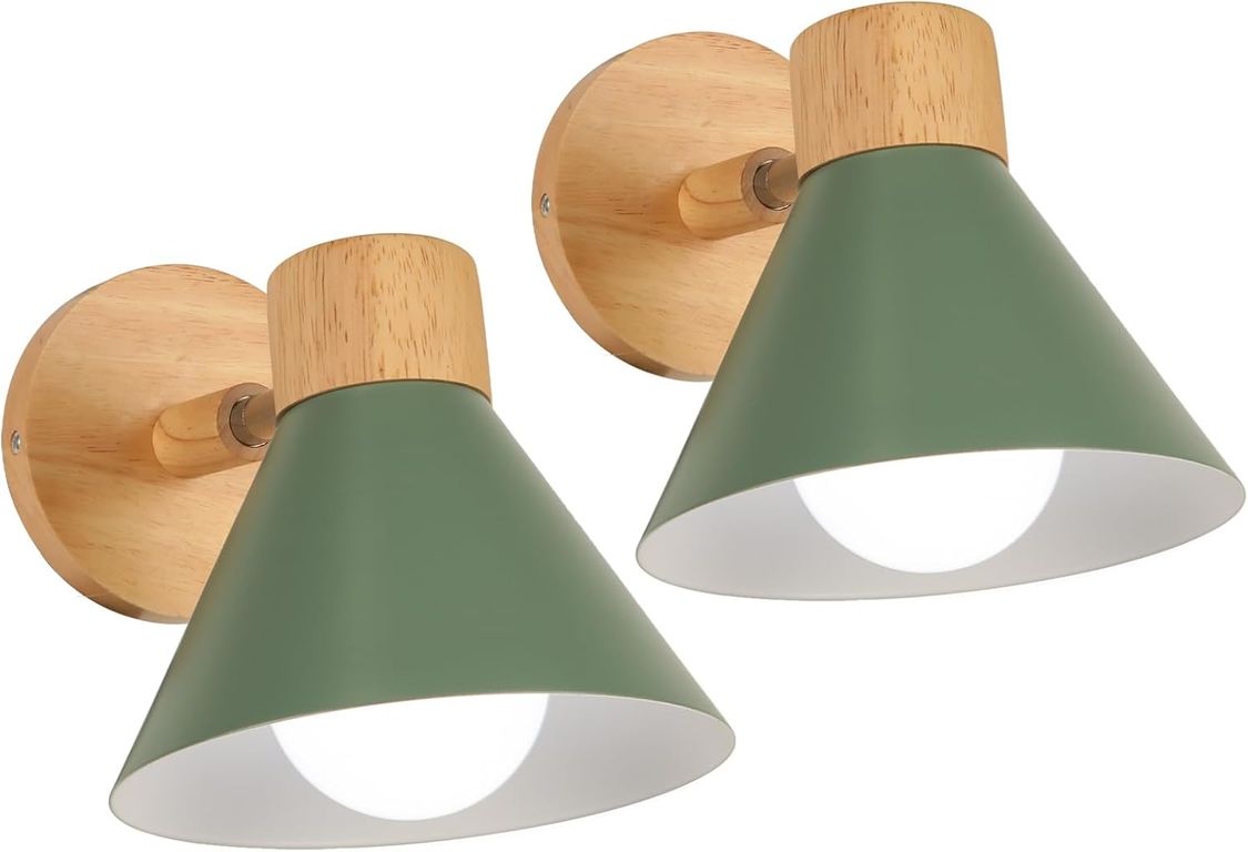2 Unidades Aplique de Pared Moderno E27 Ø18cm - Verde