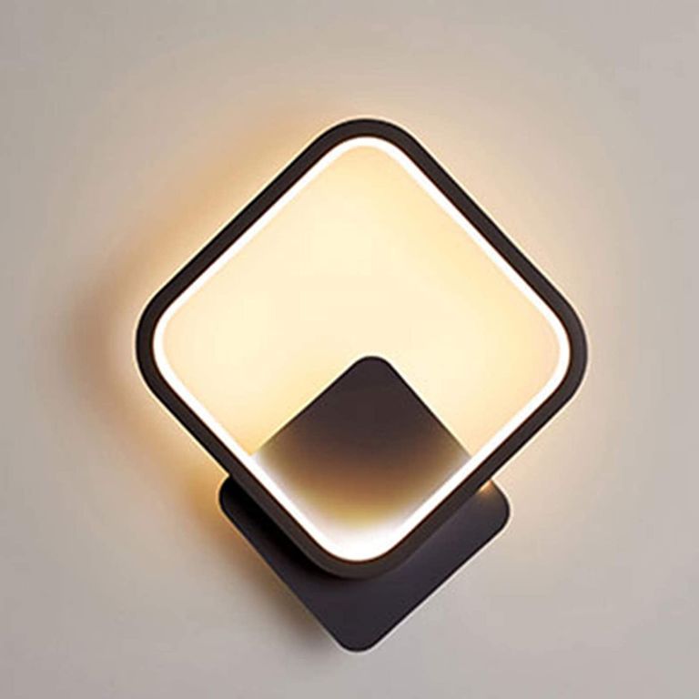 Apliqué LED 3 colors lámpara de pared 13w Cuadrado Negro