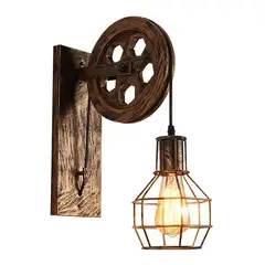 HOME NEAT - Home-neat lámpara de pared vintage de jaula hierro E27 bronce