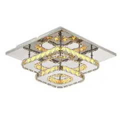HOME NEAT - Lampara Techo de Cristal LED 36W Acero Inoxidable 3 Colores.